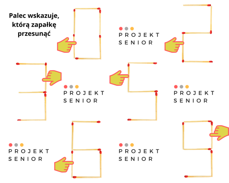 Przełóż Jedną Zagadki Z Zapałkami Zagadki z zapałkami + odpowiedzi - karty PDF do druku - Projekt Senior